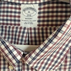 Brooks Brothers Red Navy and White Check Button-Down Shirt